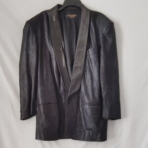 Mario Valentino Black LEATHER Blazer